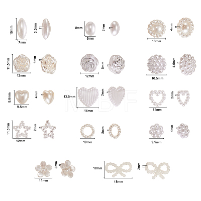 ABS Plastic Imitation Pearl Cabochons OACR-CJ0001-08-1