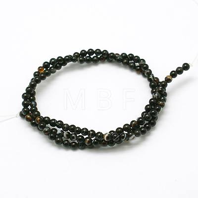 Natural Black Agate Bead Strands X-G-A130-2mm-K01-1