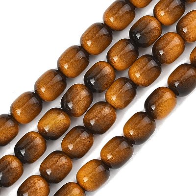 Dyed Imitation Tiger Eye Glass Beads Strands GLAA-H040-02E-1