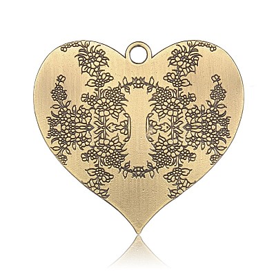 Cadmium Free & Nickel Free & Lead Free Tibetan Style Alloy Heart Big Pendants PALLOY-J564-14AB-NR-1