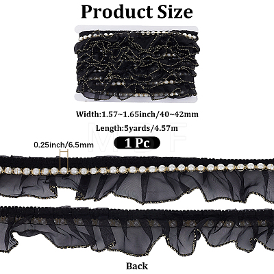 5 Yards Polyester Lace Ribbons OCOR-GF0006-14B-01-1
