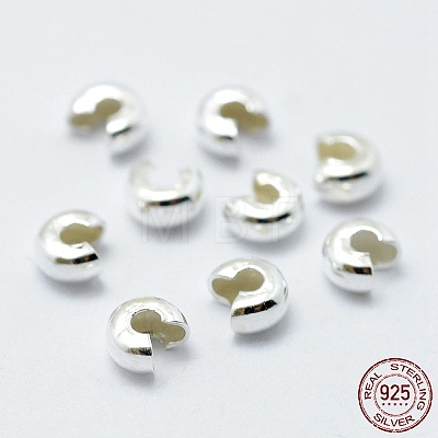925 Sterling Silver Crimp Bead Cover STER-L063-06A-S-1