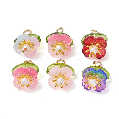 Baking Paint Glass Pendants PALLOY-JF05210-1