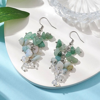 Natural Green Aventurine Earrings EJEW-TA00462-01-1