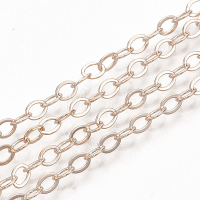 Brass Cable Chain Necklace Making MAK-T006-05RG-1