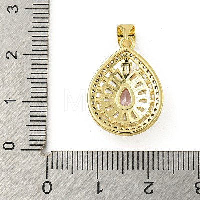 Rack Plating Brass Pave Cubic Zirconia Pendants KK-U029-28G-05-1