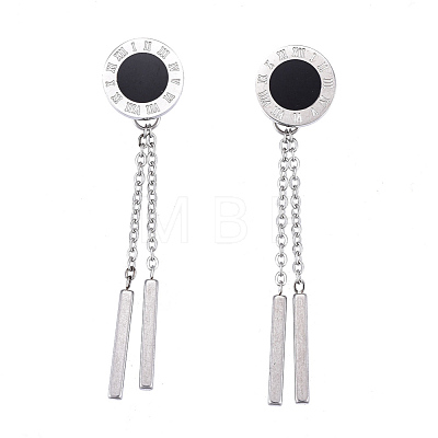 304 Stainless Steel Chain Tassel Earrings EJEW-I248-40-1