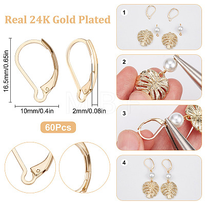 60Pcs 304 Stainless Steel Leverback Earring Findings STAS-SC0004-61-1