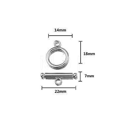 Stainless Steel Toggle Clasps PW-WG419A3-06-1