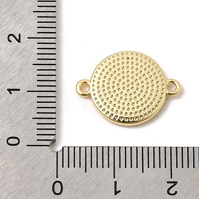 Brass Enamel White Flat Round Links KK-H267-110G-02-1