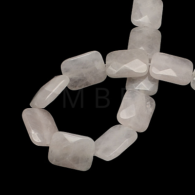 Faceted Rectangle Natural Rose Quartz Beads Strands G-R304-14-1