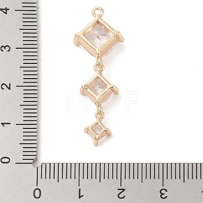 Brass Inlay Clear Glass Pendants KK-S388-08G-1