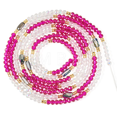 Glass Beaded Adjustable Waist Chains for Women AJEW-TA0005-78C-1