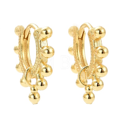 Brass Beaded Hoop Earrings for Women EJEW-A072-16LG-1