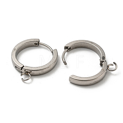 201 Stainless Steel Huggie Hoop Earrings Findings STAS-A167-01O-P-1