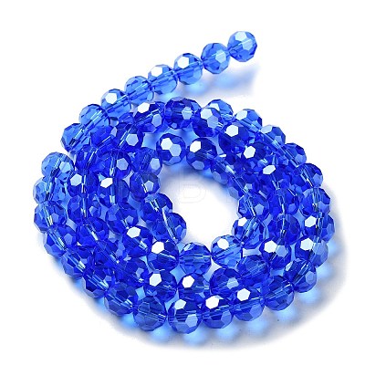 Electroplate Glass Bead Strands X-EGLA-R015-8mm-6-1