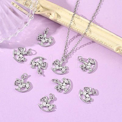 SHEGRACE Brass Pave Clear Cubic Zirconia Charms XGRQ4D002-658P-1
