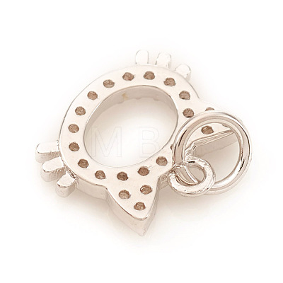 Brass Micro Pave Cubic Zirconia Charms KK-I672-29P-1
