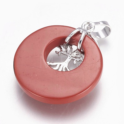 Natural Red Jasper Pendants G-F573-C16-1