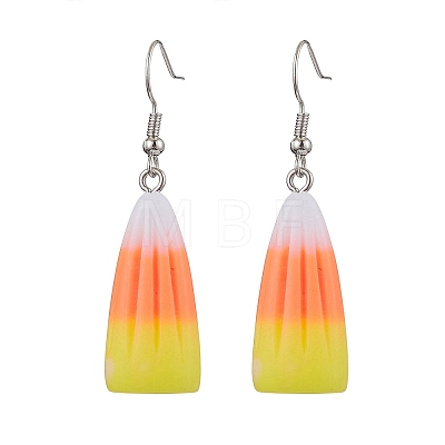 Candy Corn Resin Dangle Earrings EJEW-JE05863-1