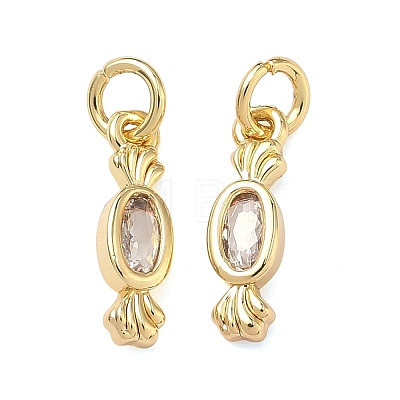 Brass Micro Pave Clear Cubic Zirconia Pendants KK-B170-25G-1