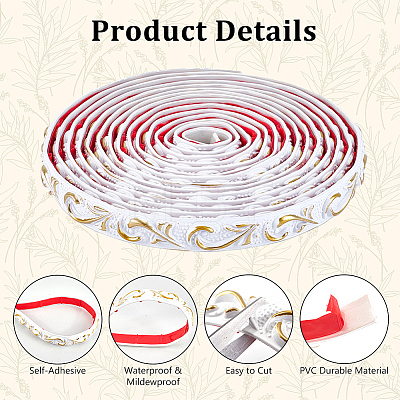 1 Roll PVC Self-Adhesive Flexible Molding Trim FIND-CP0002-10B-1
