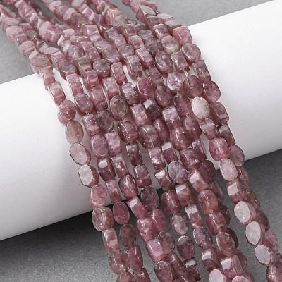 Natural Lepidolite/Purple Mica Stone Beads Strands G-H343-A01-01-1