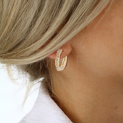 3 Pairs 3 Style Crystal Rhinestone Star Hoop Earrings EJEW-AN0001-96-1