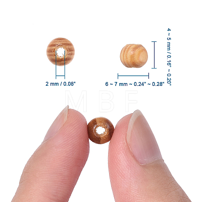 Undyed Natural Wood Beads X-TB611Y-6mm-LF-1
