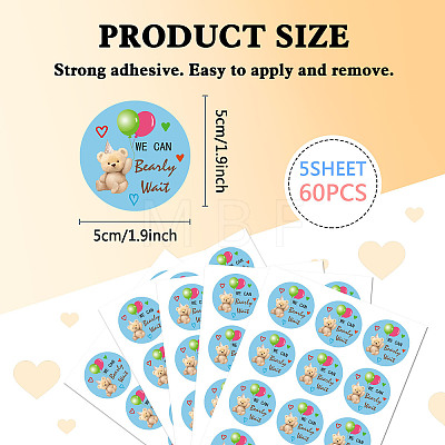 5 Sheets Round Dot PVC Waterproof Decorative Sticker Labels DIY-WH0481-11-1