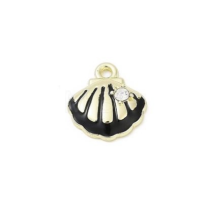 Rack Plating Alloy Enamel and Rhinestone Pendants PALLOY-R151-40G-06-1