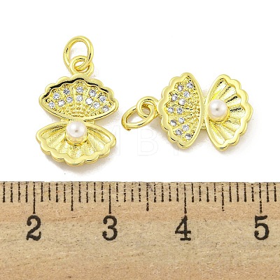 Rack Plating Brass Micro Pave Clear Cubic Zirconia Pendants KK-B091-11-1