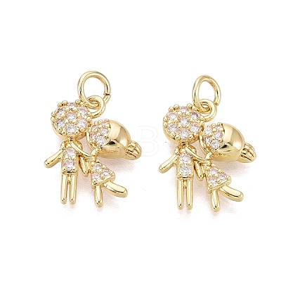 Valentine's Day Brass Micro Pave Clear Cubic Zirconia Pendants KK-Q072-13G-1