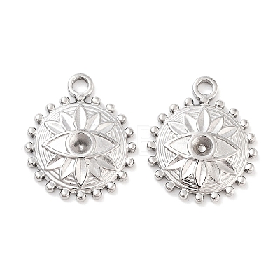 Non-Tarnish 304 Stainless Steel Pendant Rhinestone Settings STAS-P364-02P-1