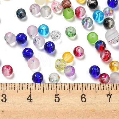 Opaque Spray Painted Glass Beads DGLA-MSMC002-4mm-1