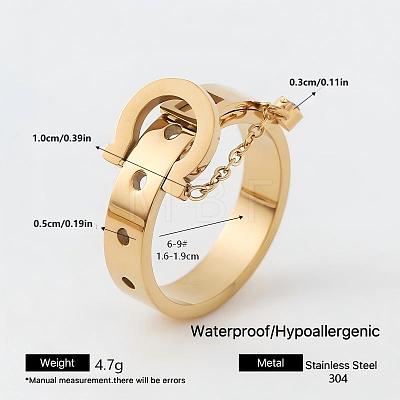 304 Stainless Steel Rhinestone Finger Rings for Couple FG1274-4-1
