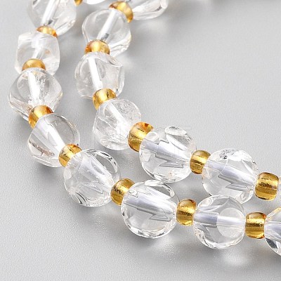 Natural Quartz Crystal Beads Strands G-A030-B36-6mm-A-1
