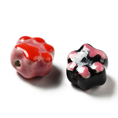 Handmade Printed Porcelain Beads X1-PORC-F005-02-1