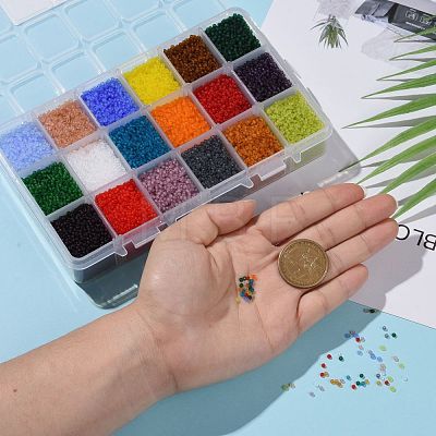 48000PCS 18 Colors 12/0 Grade A Round Glass Seed Beads SEED-JP0012-03-2mm-1