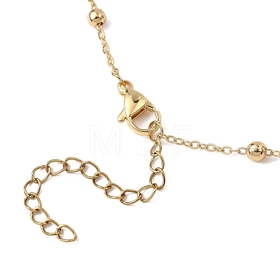 Clear AB Glass Faceted Pendant Brass Round Ball Cable Chain Necklaces for Women NJEW-JN05640-02-1