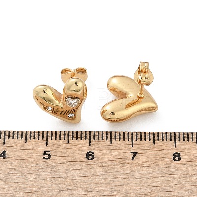 304 Stainless Steel Rhinestone Stud Earrings EJEW-U046-01G-1