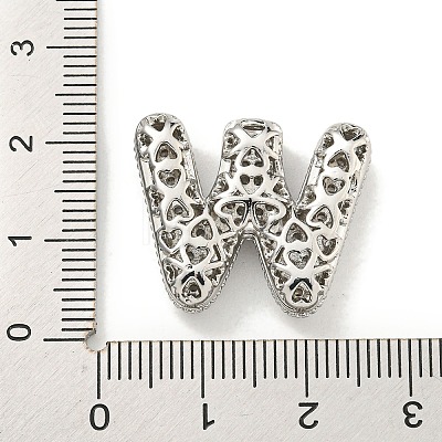 Platinum Plated Brass Micro Pave Cubic Zirconia Pendants KK-L073-001P-W-1