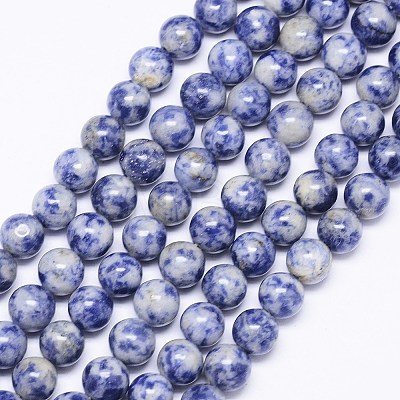 Natural Blue Spot Jasper Bead Strands X-G-F425-26-1