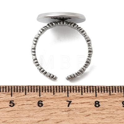 Flower 304 Stainless Steel Cuff Ring Components STAS-P454-05E-P-1