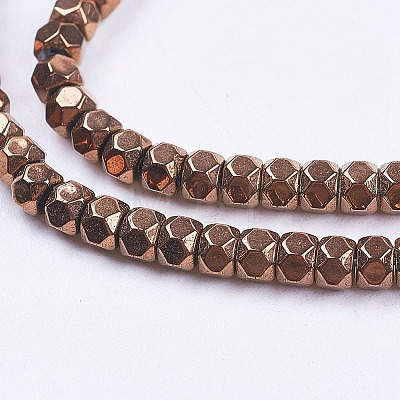 Electroplate Non-Magnetic Synthetic Hematite Beads Strands G-F562-S04-1