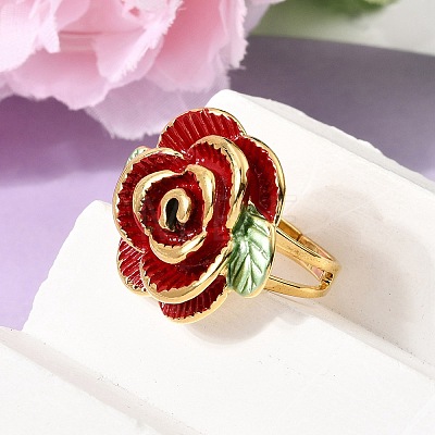 304 Stainless Steel Enamel Finger Rings for Women RJEW-G373-01G-02-1