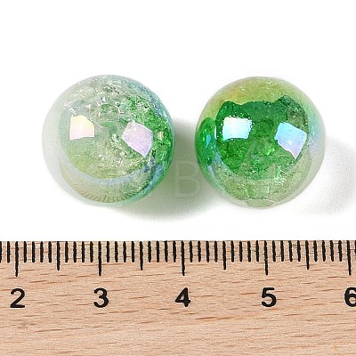 UV Plating Opaque Crackle Two-tone Acrylic Beads MACR-C032-01J-1