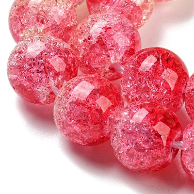 Spray Painted Crackle Glass Beads Strands DGLA-C002-10mm-06-1