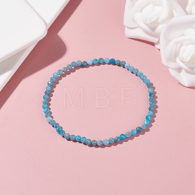 3mm Natural Apatite Beads Stretch Bracelet for Girl Women BJEW-JB07284-04-1