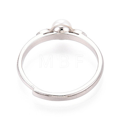 Adjustable 925 Sterling Silver with Cubic Zirconia Finger Ring STER-T008-91P-1